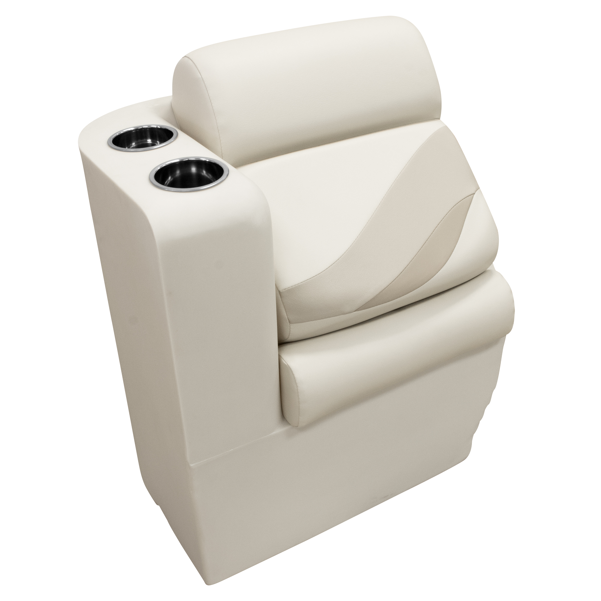 Wise BM13006L-1066 Premier Series Pontoon Lean Back Recliner – Left Radius Platinum / Mocha Java / Khaki